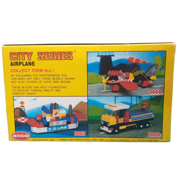 Airplane Building Blocks Set Atco City Series 3006 1988 NOS - Picture 2 of 4